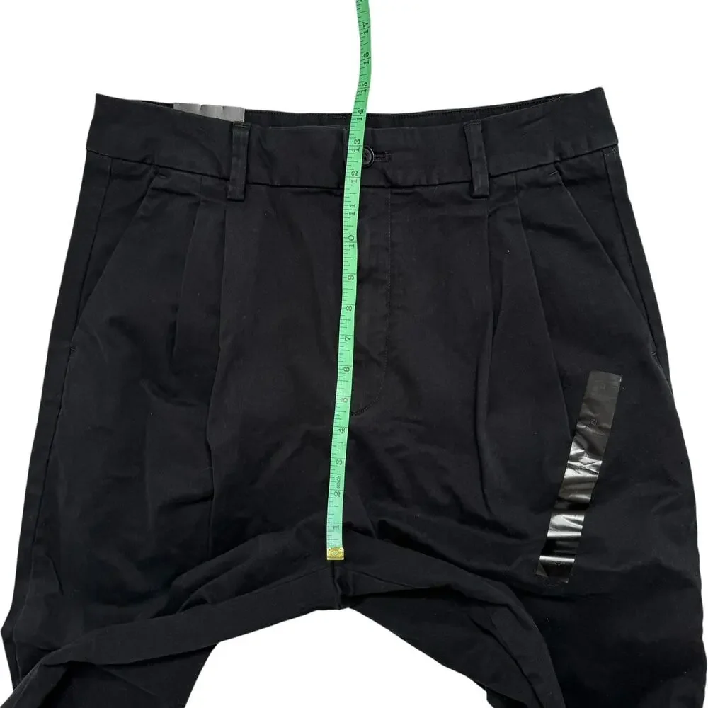 BANANA REPUBLIC *NEW* Authentic Chino Pleated Crop Pant in Black Size 12 Womens